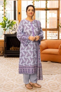 UAE -3PC Printed Lawn Unstitched Suit CL-42079 B