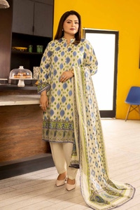 UAE -3PC Printed Lawn Unstitched Suit CL-42080 A