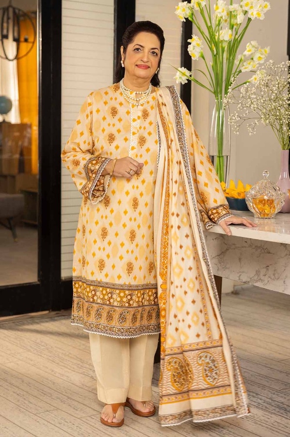 UAE -3PC Printed Lawn Unstitched Suit CL-42080 B