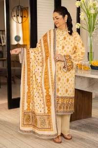 UAE -3PC Printed Lawn Unstitched Suit CL-42080 B