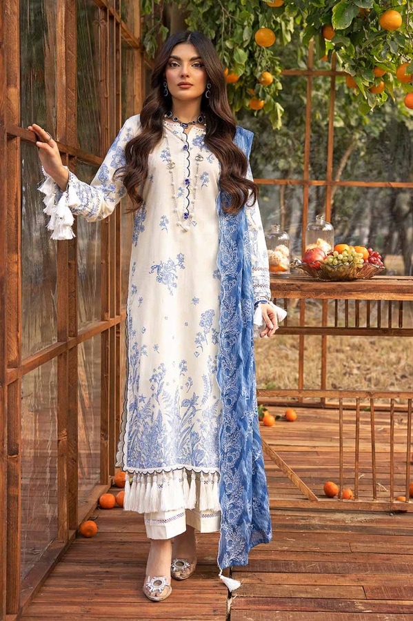 UAE -3PC Printed Embroidered Lawn Unstitched Suit CL-42087
