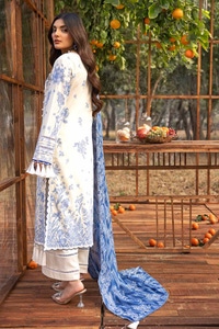 UAE -3PC Printed Embroidered Lawn Unstitched Suit CL-42087