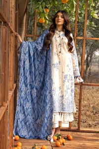 UAE -3PC Printed Embroidered Lawn Unstitched Suit CL-42087