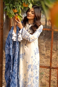UAE -3PC Printed Embroidered Lawn Unstitched Suit CL-42087