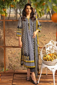 UAE -3PC Printed Embroidered Lawn Unstitched Suit CL-42089