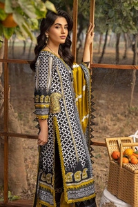 UAE -3PC Printed Embroidered Lawn Unstitched Suit CL-42089