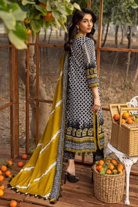 UAE -3PC Printed Embroidered Lawn Unstitched Suit CL-42089