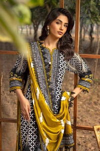 UAE -3PC Printed Embroidered Lawn Unstitched Suit CL-42089