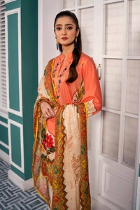 UAE -3PC Printed Lawn Unstitched Suit CL-42098