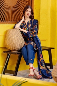 UAE -3PC Printed Lawn Unstitched Suit CL-42101 A