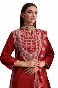 UAE -3PC Unstitched Embroidered Printed Suit with Embroidered Printed Lawn Dupatta CL-42103