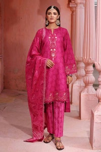 UAE -3PC Unstitched Embroidered Printed Suit with Embroidered Printed Lawn Dupatta CL-42106