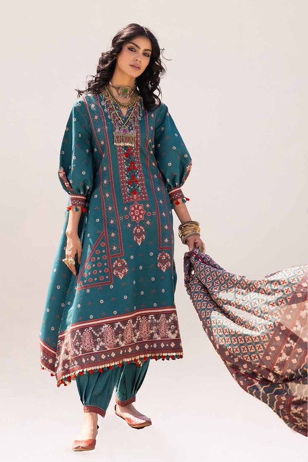 UAE -3PC Unstitched Printed Lawn Suit CL-42115