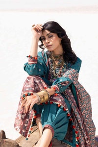 UAE -3PC Unstitched Printed Lawn Suit CL-42115
