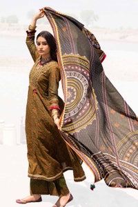UAE -3PC Unstitched Printed Embroidered Lawn Suit CL-42117