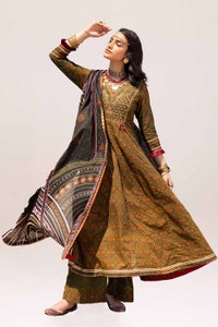 UAE -3PC Unstitched Printed Embroidered Lawn Suit CL-42117