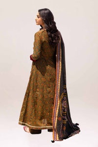 UAE -3PC Unstitched Printed Embroidered Lawn Suit CL-42117