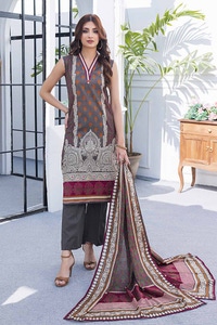 UAE -3PC Printed Lawn Unstitched Suit CL-42123 A