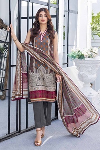 UAE -3PC Printed Lawn Unstitched Suit CL-42123 A