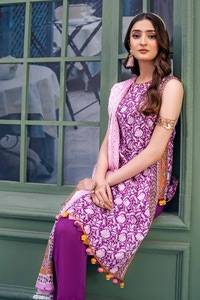 UAE -3PC Printed Lawn Unstitched Suit CL-42132 B