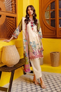 UAE -3PC Printed Lawn Unstitched Suit CL-42137