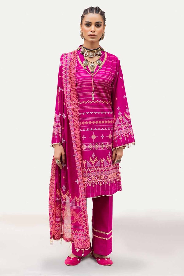 UAE -3PC Unstitched Printed Lawn Suit CL-42142
