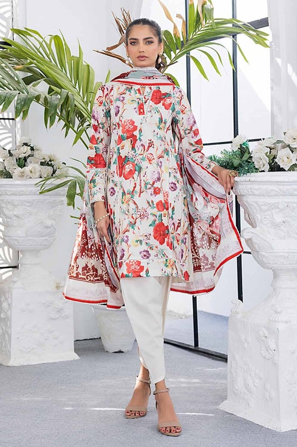 UAE -3PC Printed Lawn Unstitched Suit CL-42144