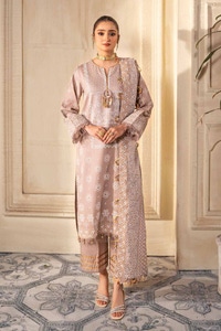 UAE -3PC Foam and Gold Printed Lawn Unstitched Suit CL-42169 A