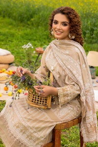 UAE -3PC Unstitched Embroidered Lacquer Printed Suit with Lacquer Printed Lawn Dupatta CL-42179