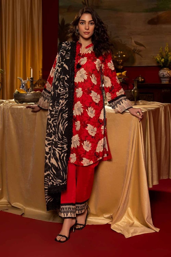 UAE -3PC Printed Lawn Unstitched Suit CL-42180