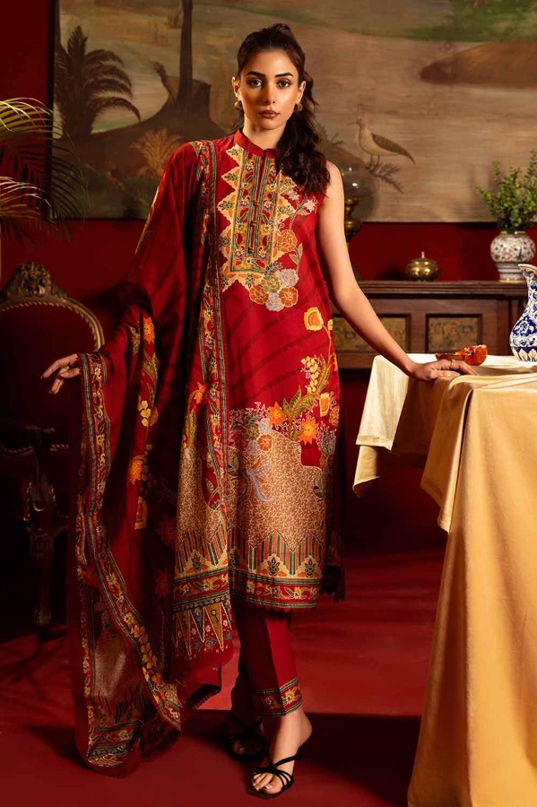 UAE -3 Piece Printed Lawn Unstitched Suit CL-42181