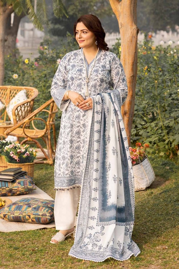 UAE -3PC Printed Lawn Unstitched Suit CL-42193 B
