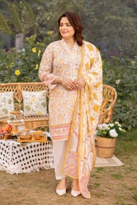 UAE -3PC Printed Lawn Unstitched Suit CL-42195 B