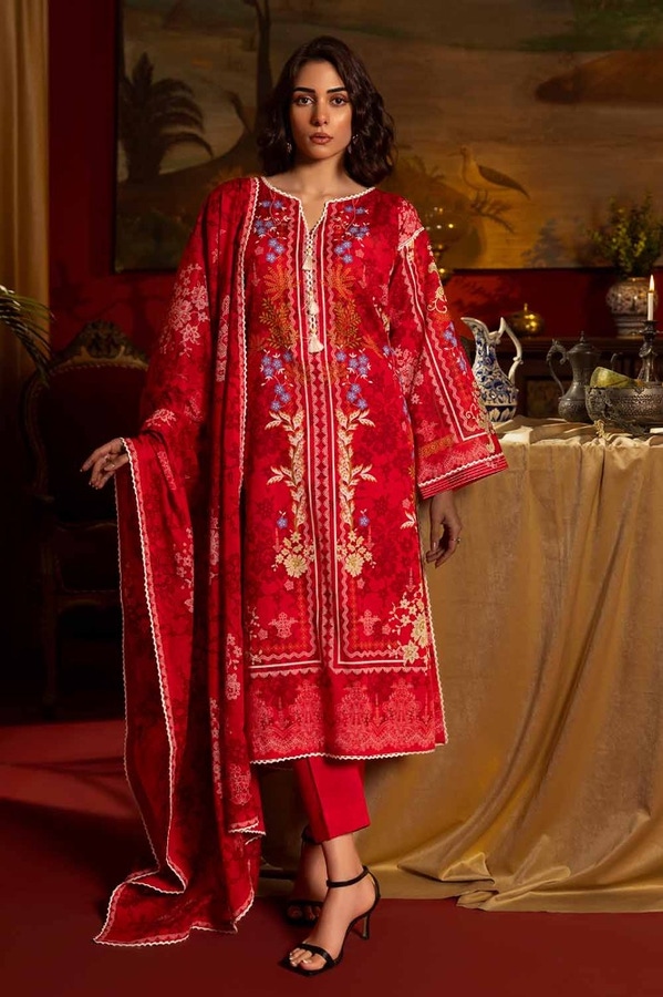 UAE -3 Piece Printed Lawn Unstitched Suit CL-42198