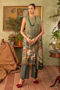 UAE -3PC Printed Lawn Unstitched Suit CL-42199