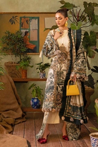 UAE -3PC Printed Lawn Unstitched Suit CL-42202