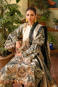 UAE -3PC Printed Lawn Unstitched Suit CL-42202