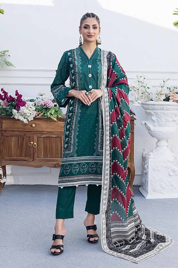 UAE -3PC Printed Lawn Unstitched Suit CL-42204 A