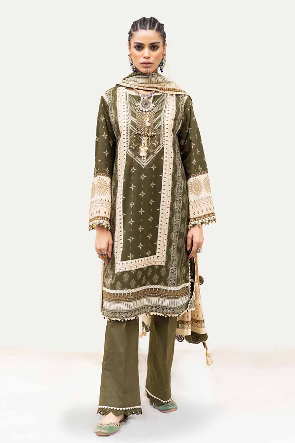 UAE -3PC Unstitched Printed Lawn Suit CL-42205