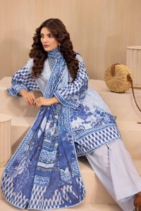 UAE -3PC Unstitched Printed Embroidered Lawn Suit CL-42209