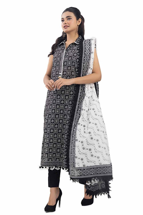 UAE -3PC Unstitched Printed Lawn Suit with Lacquer Printed Lawn Dupatta CL-42242 A