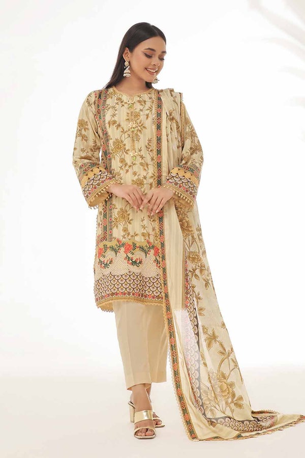 UAE -3 Piece Unstitched Printed Lawn Suit CL-42254