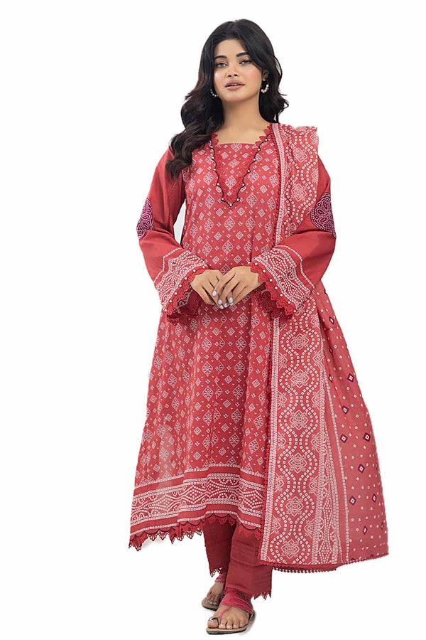 UAE -3PC Unstitched Printed Lawn Suit CL-42286 A