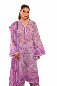 UAE -3PC Unstitched Printed Lawn Suit CL-42299 B