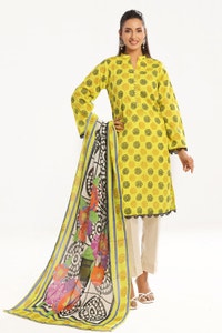 UAE -3 Piece Unstitched Printed Lawn Suit with Printed Lawn Dupatta CL-52457