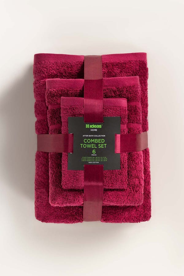 UAE -Claret Combed Towel 6 Pc Set