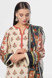 UAE -3 Piece Unstitched Printed Lawn Suit CLP-32324