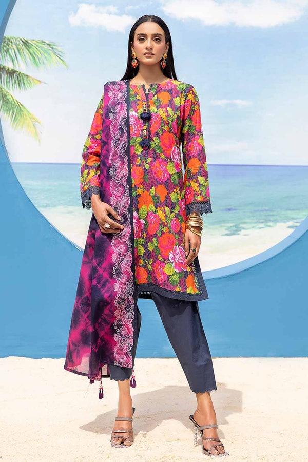 UAE -3 Piece Unstitched Printed Lawn Suit CLP-42018