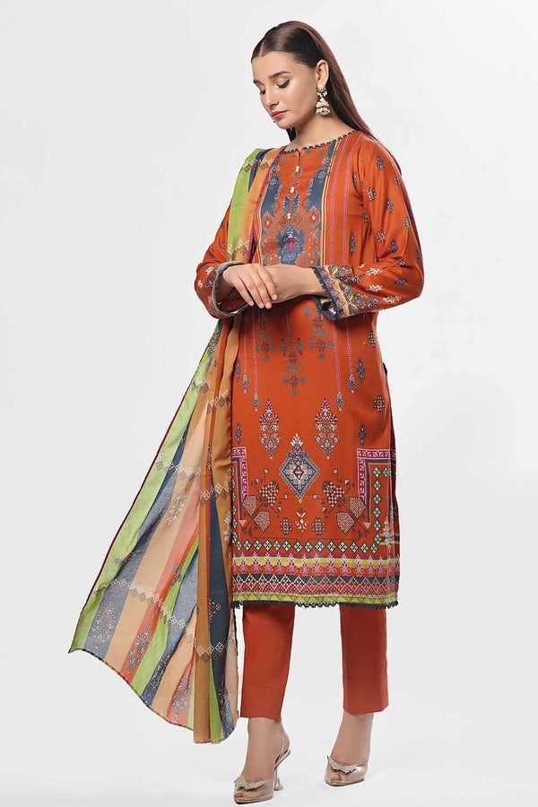 UAE -3 Piece Unstitched Printed Lawn Suit CLP-42092
