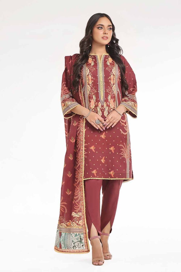 UAE -3 Piece Unstitched Printed Lawn Suit CLP-42129
